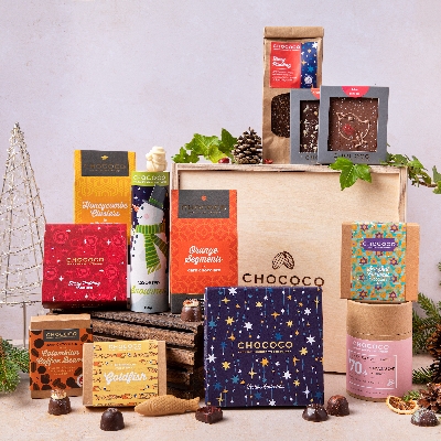 Chococo unveils Christmas hamper in a wooden box