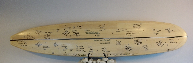 Wave located in South Devon unveils wedding guest board: Image 1