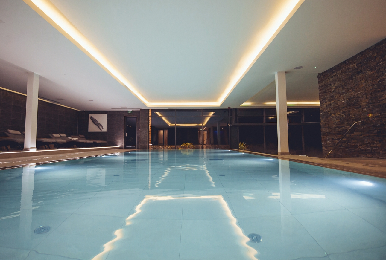 The pool inside Gaia Spa at Boringdon Hall Hotel, Plymouth