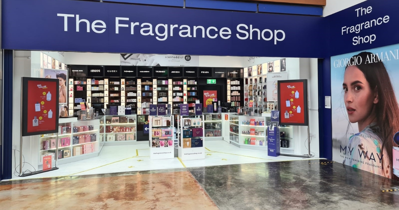 Outside the front of the The Fragrance Shop in Bideford Outlet