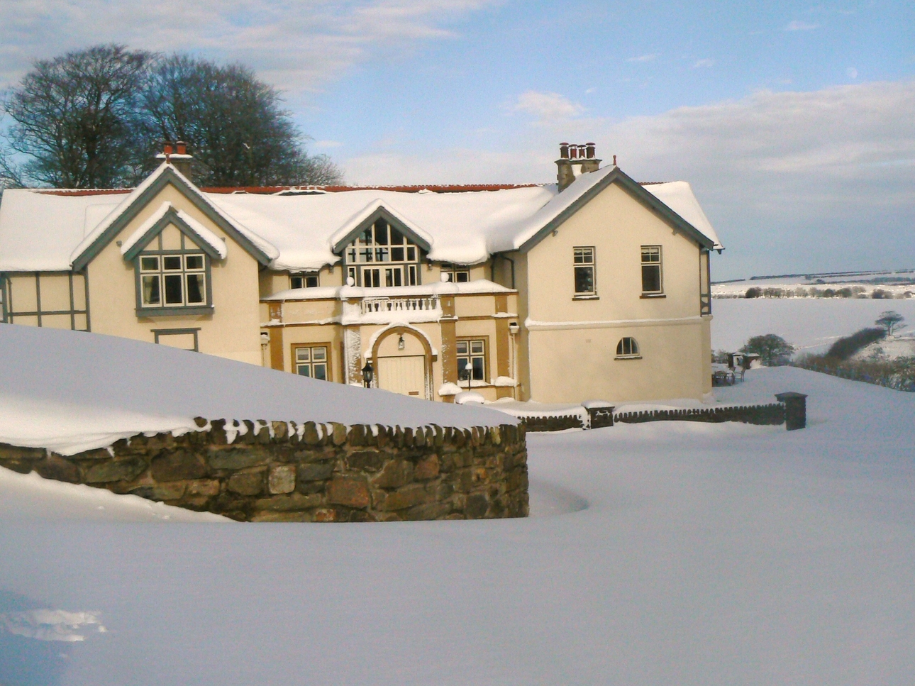 Woolhanger Estate in Exmoor National Park covered in snow