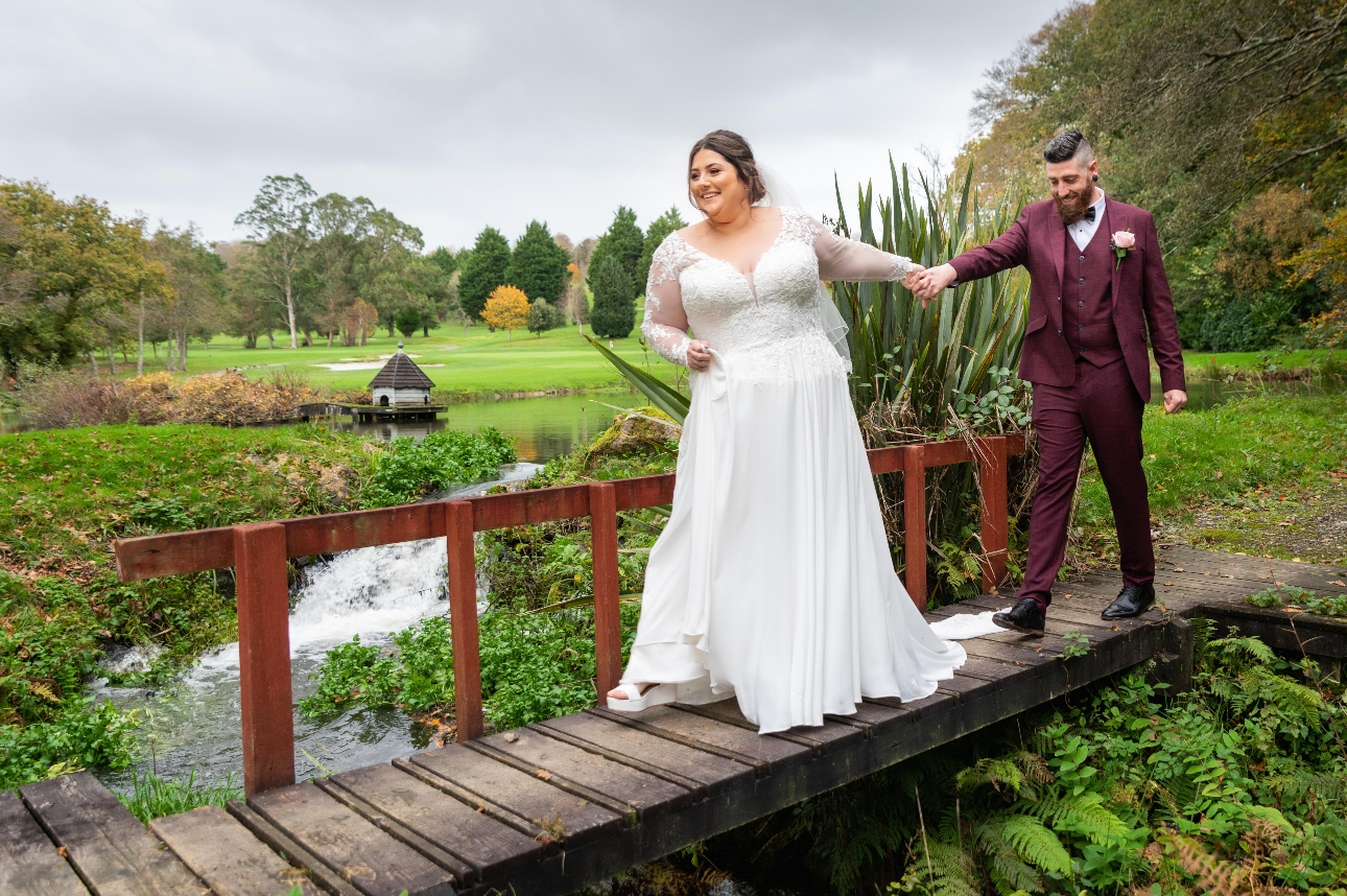 Newlyweds in grounds