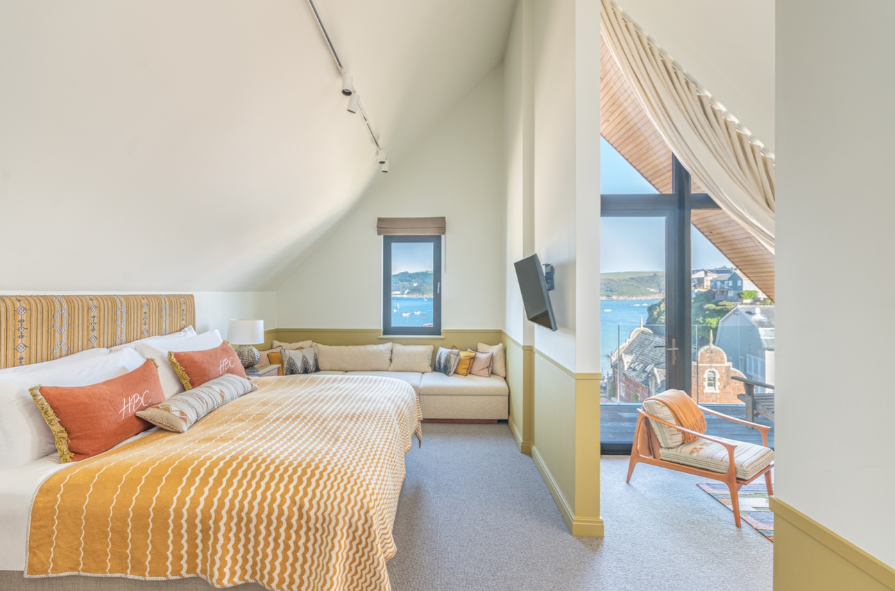The Penthouse Suite at Harbour Beach Club & Hotel in Salcombe, Devon