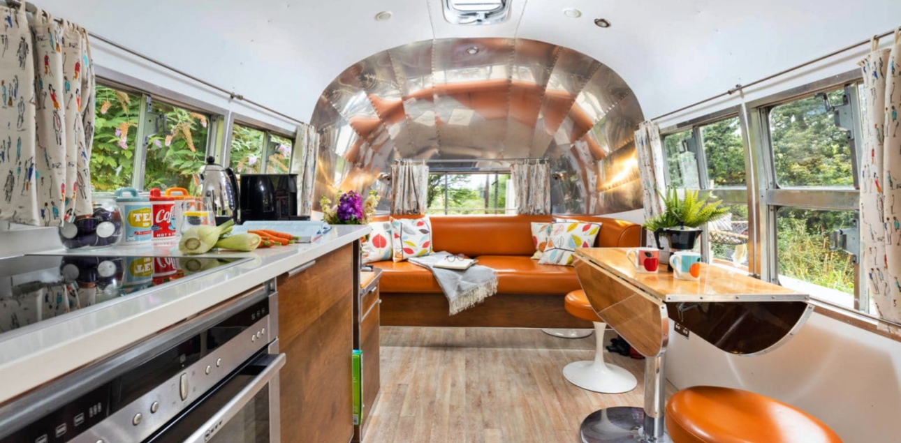 Interior of a vintage American airstream