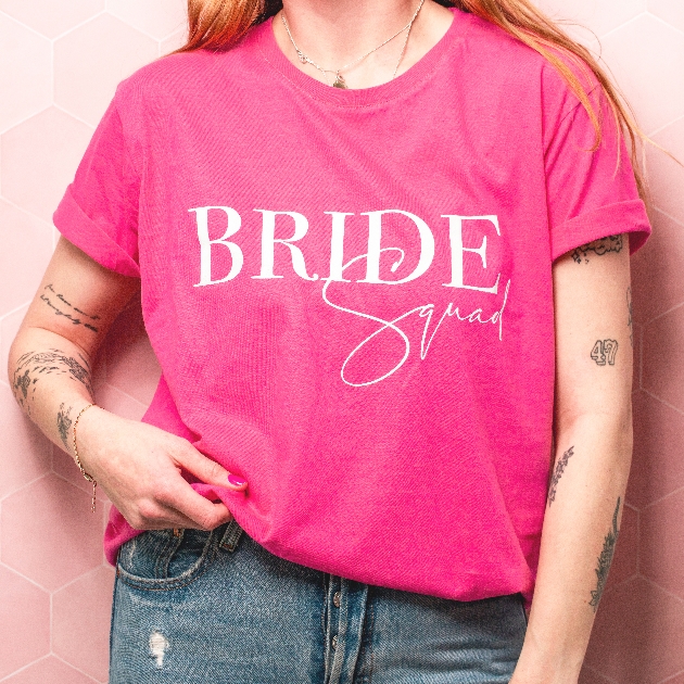 pink bride t shirt