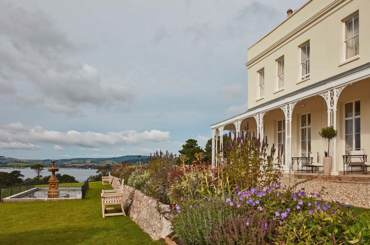 The exterior and grounds of Devon's Lympstone Manor