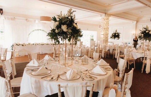 A wedding set up at Tregenna Castle Resort celebrating 250 years