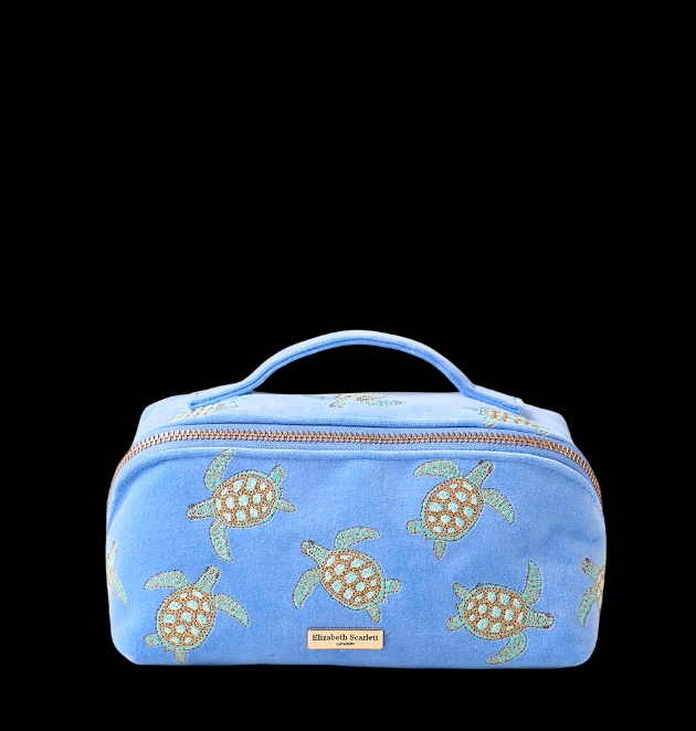 Turtle Conservation open flat make-up bag by Elizabeth Scarlett