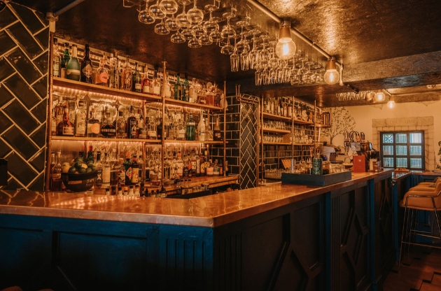 Interior of Tom Thumb cocktail bar in Newquay