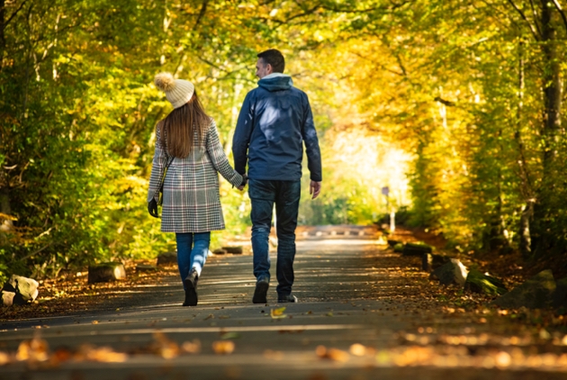 Couple walking outside at a Parkdean Resort