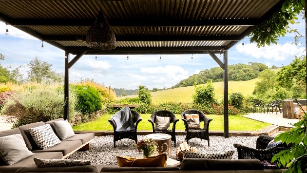 Exterior seating at The Shippon in Devon available to book through Premier Cottages