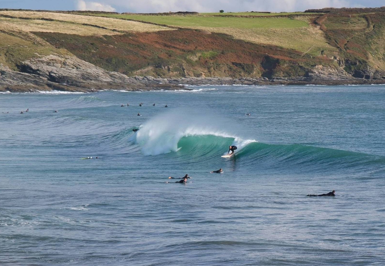 Cornish surfers at Perranuthnoe Beach
