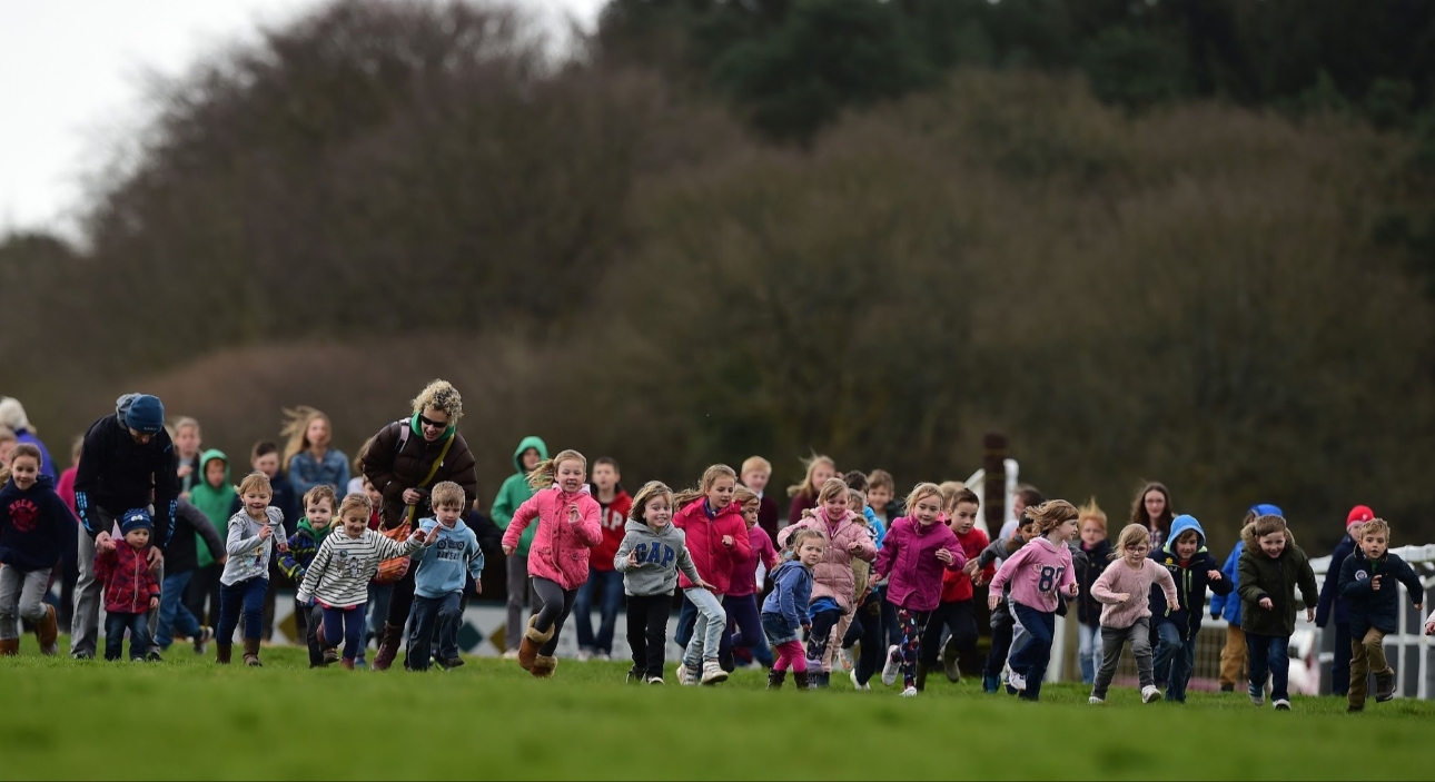Young runners at Exeter Racecourse